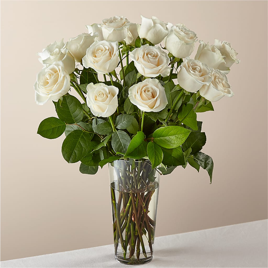 Long Stem White Rose Bouquet – Flowers In Spring Llc, Lynchburg VA