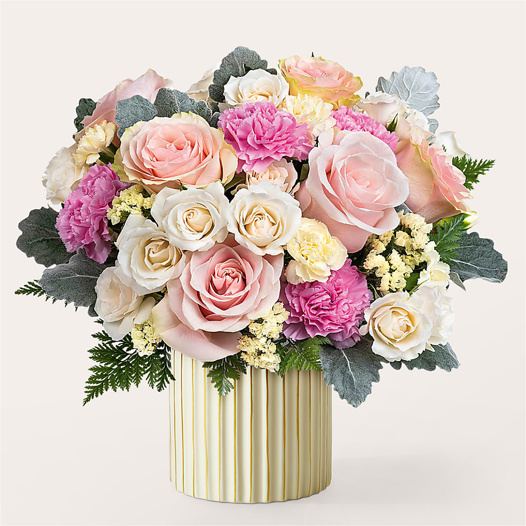 Blissful Moments Bouquet with Ivory Vase – Flowers In Spring Llc, Lynchburg VA