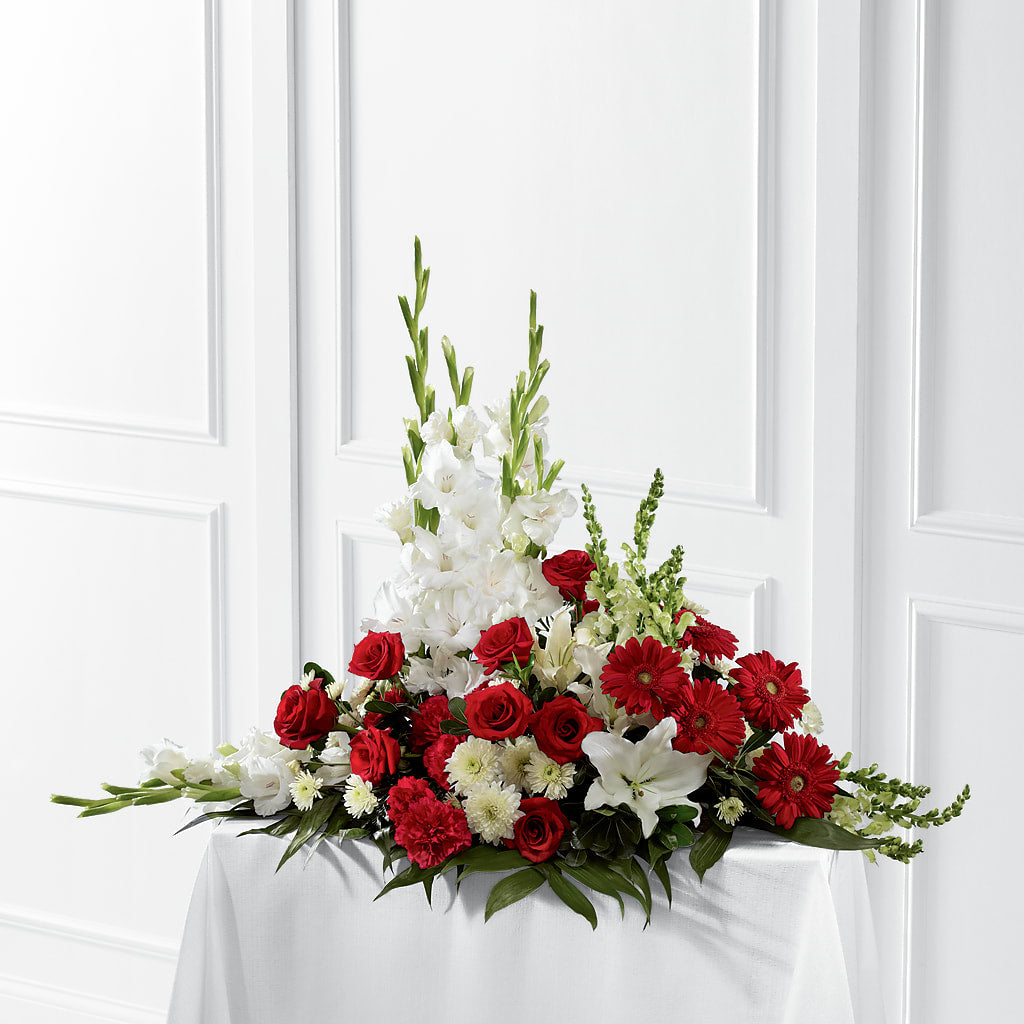 Crimson & White Arrangement – Flowers In Spring Llc, Lynchburg VA