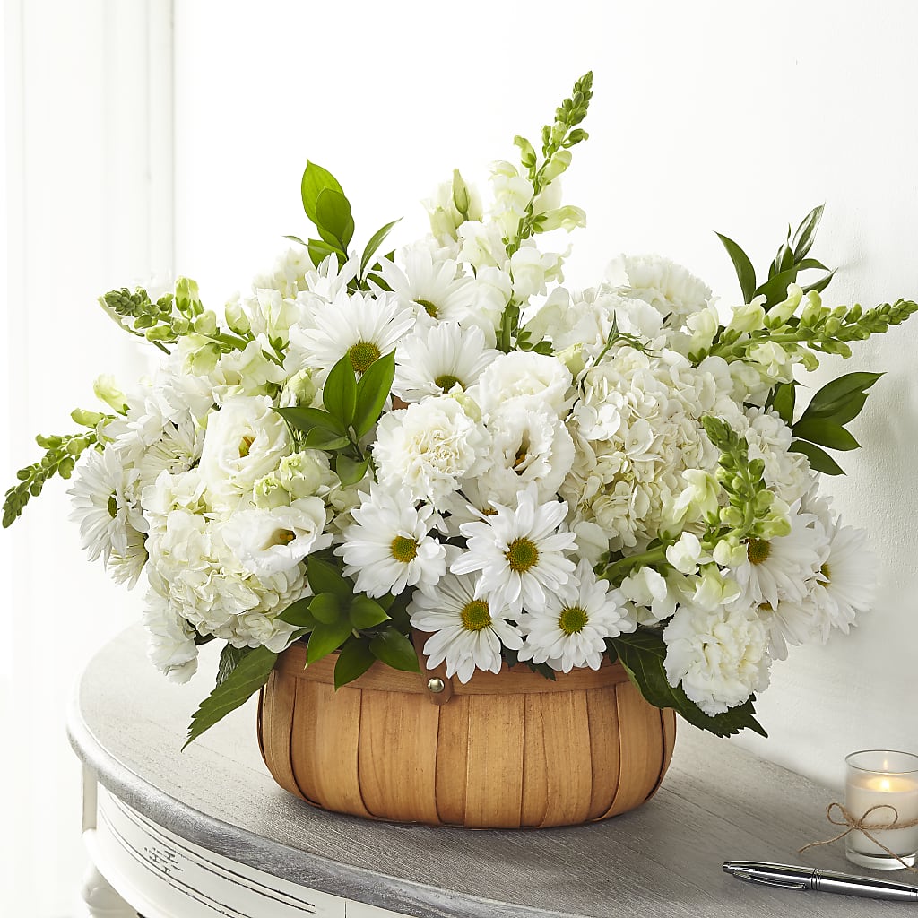 Pure Ivory Basket – Flowers In Spring Llc, Lynchburg VA
