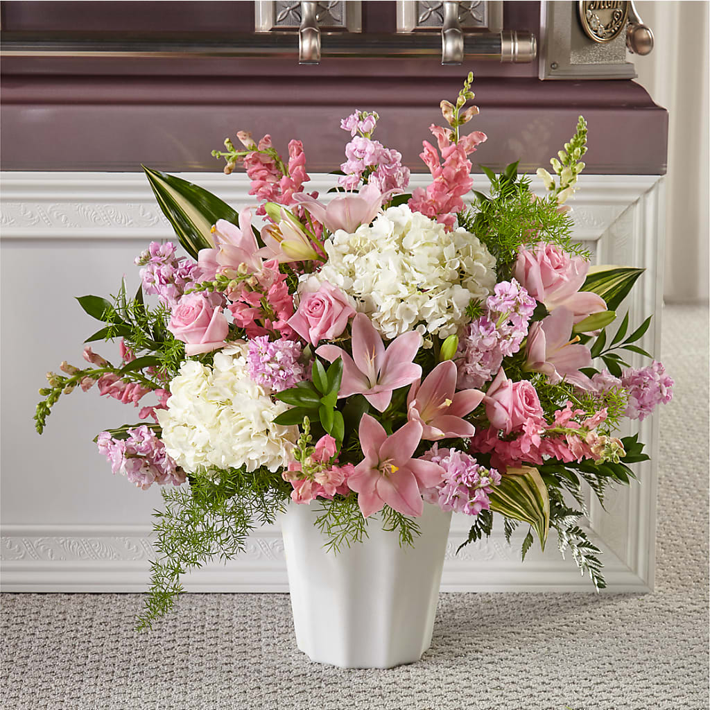 Simply Serene Floor Basket – Flowers In Spring Llc, Lynchburg VA