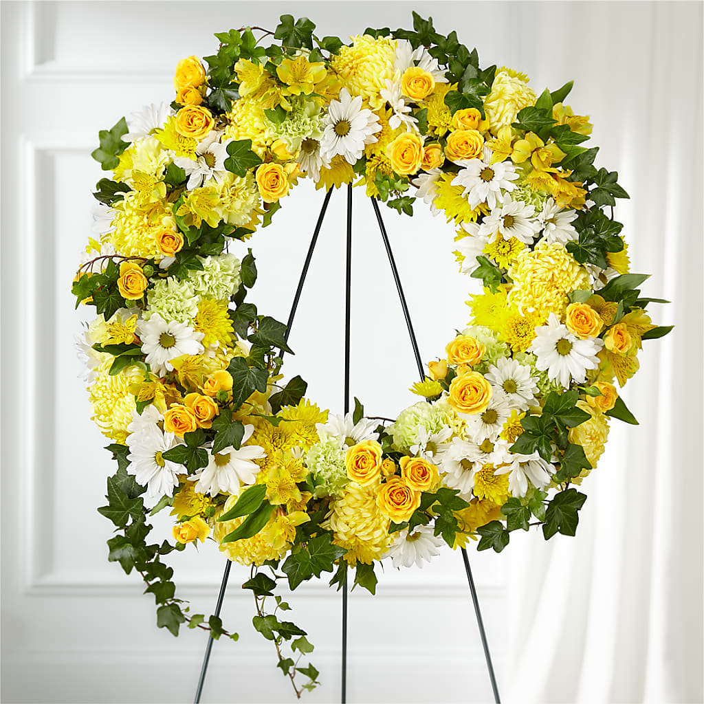 Golden Remembrance Wreath – Flowers In Spring Llc, Lynchburg VA