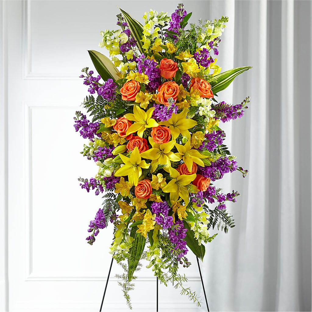 Thoughtful Prayers Standing Spray – Flowers In Spring Llc, Lynchburg VA