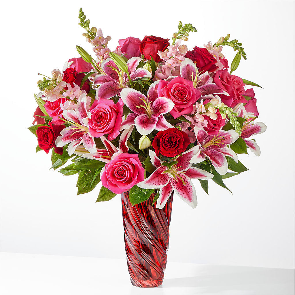 Always You Bouquet with Luxe Swirl Vase – Flowers In Spring Llc, Lynchburg VA