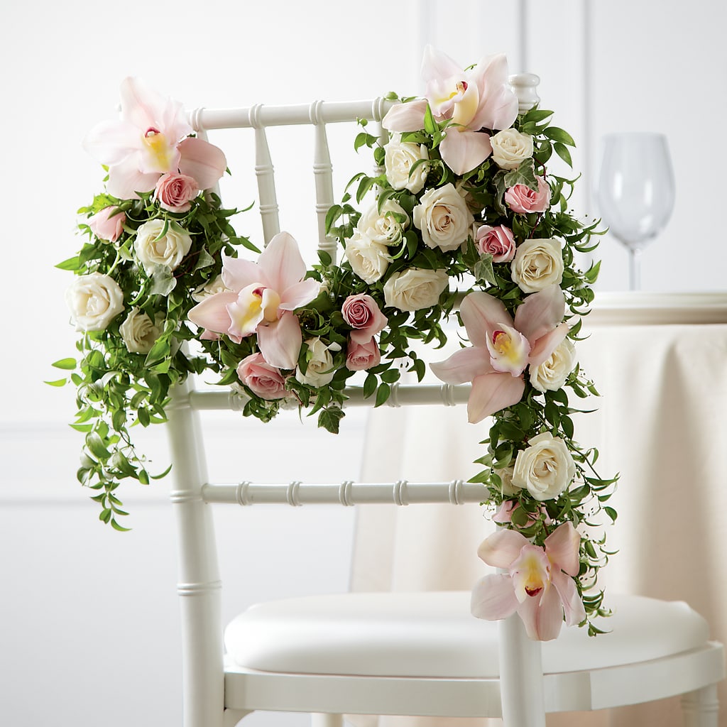 Orchid Rose Chair Décor – Flowers In Spring Llc, Lynchburg VA