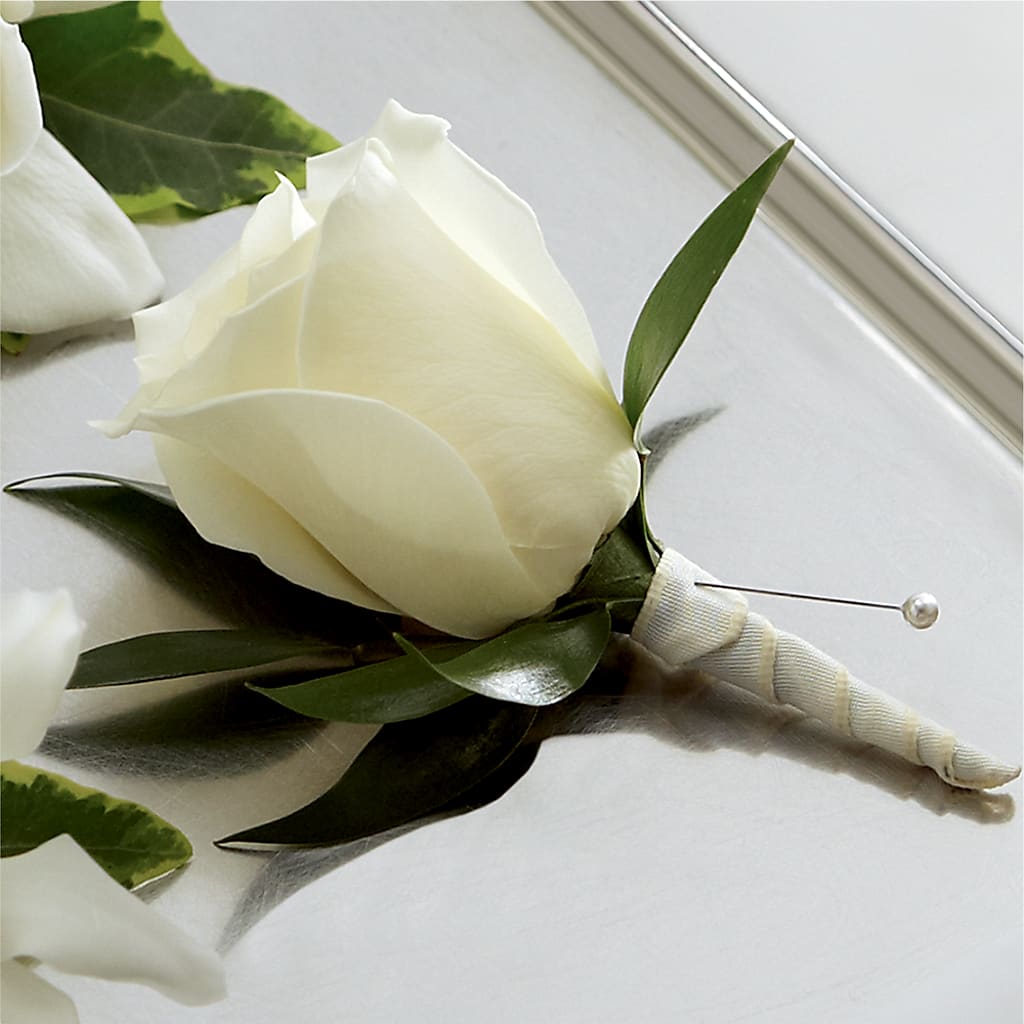 White Rose Boutonniere – Flowers In Spring Llc, Lynchburg VA