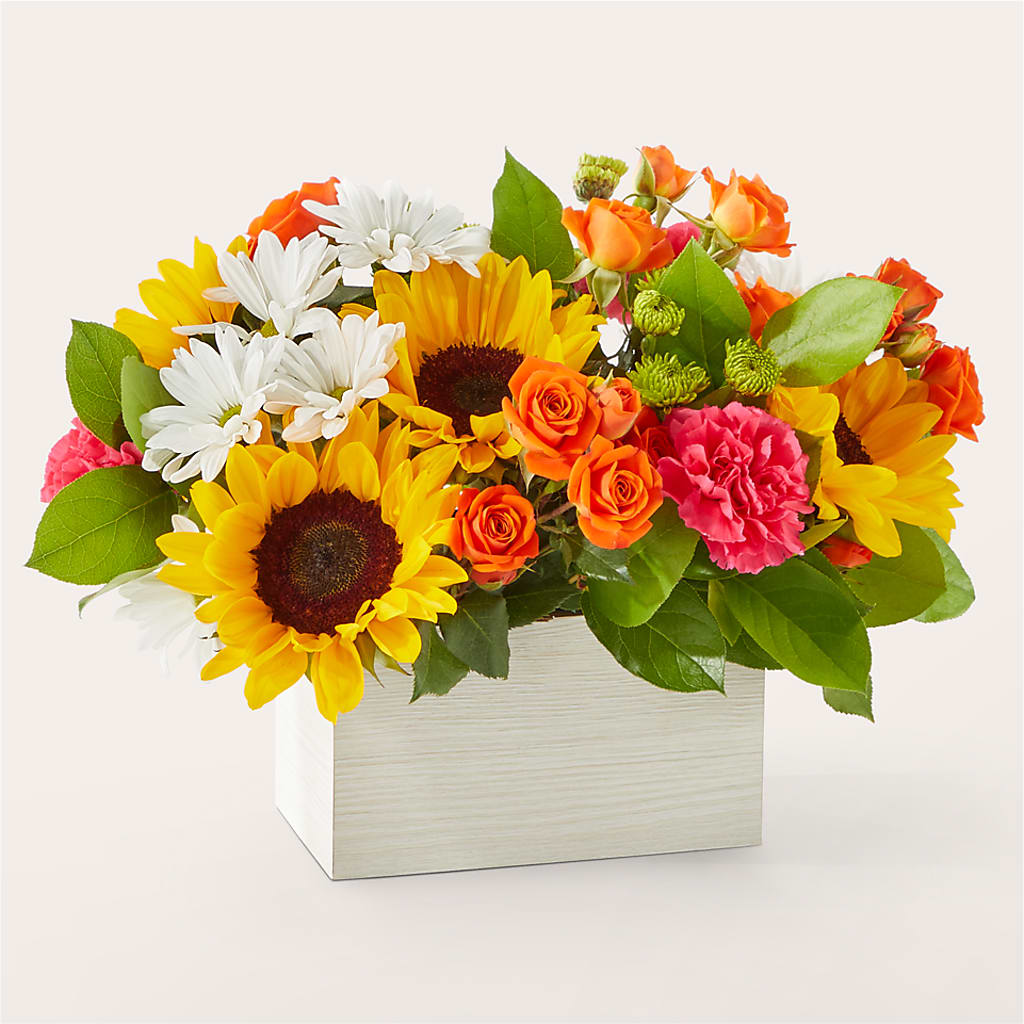 Sun-drenched Blooms Box Bouquet –  Flowers In Spring Llc, Lynchburg VA