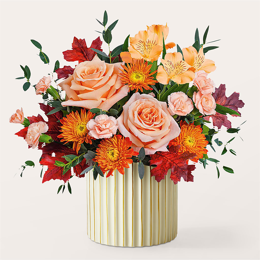 Spiced Latte Bouquet with Ivory Vase –  Flowers In Spring Llc, Lynchburg VA