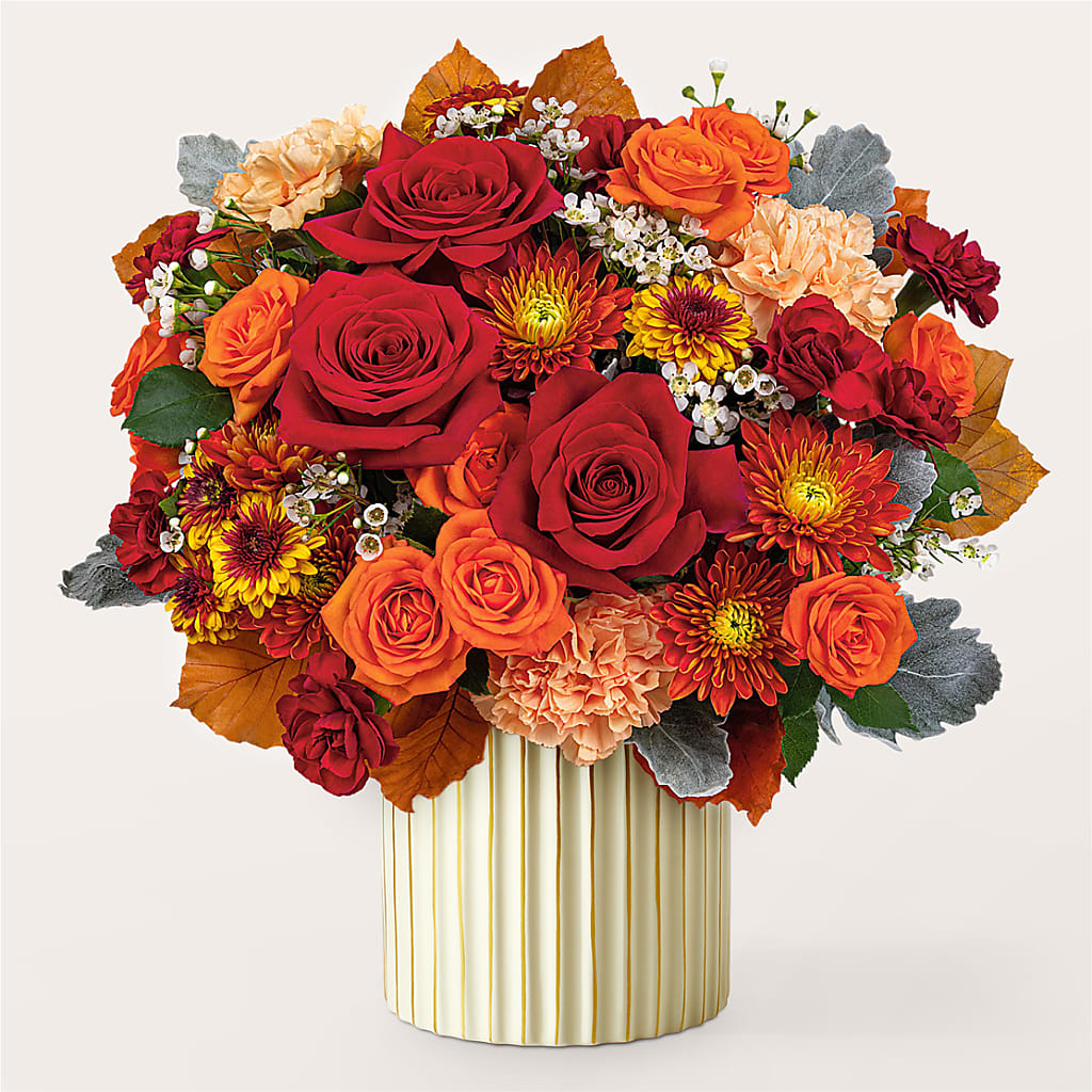 Merlot Bouquet with Ivory Vase –  Flowers In Spring Llc, Lynchburg VA